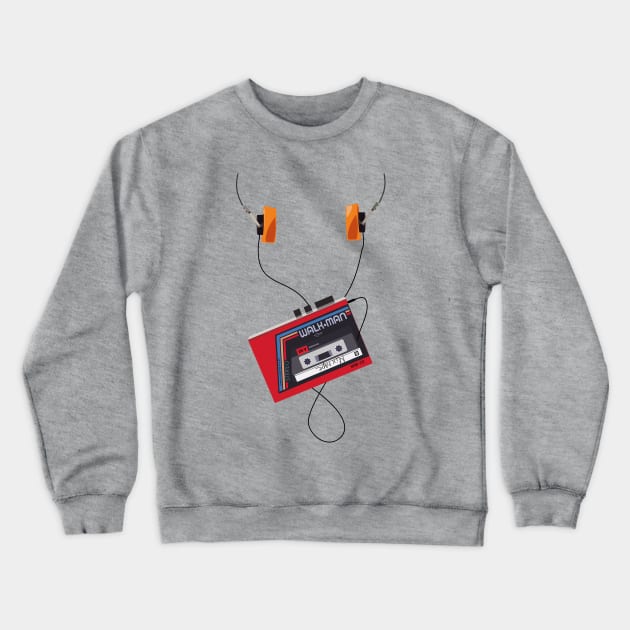 eighties Walkman with headphones Crewneck Sweatshirt by BOEC Gear